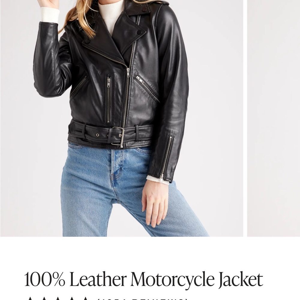 Quince Genuine Leather Motorcycle Jacket Brand New, Worn Once